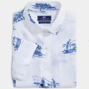 Vineyard Vines Classic Fit Linen Shirt Sz XS New